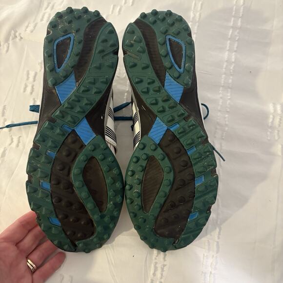 Adidas Spikeless Mesh Golf Shoes White Teal Laces Lightweight Men’s Size 9 - Picture 9 of 10